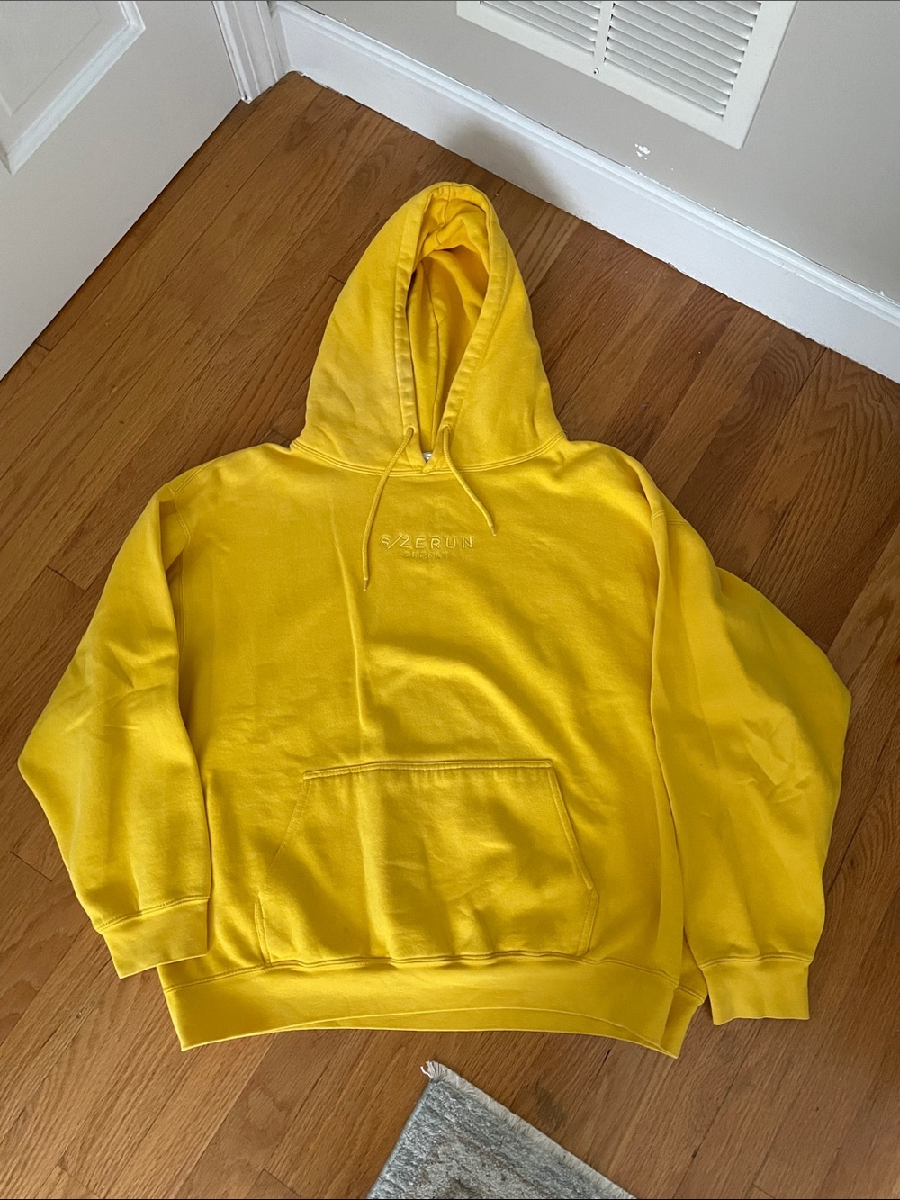 Streetwear - Yellow Oversized Hoodie with SZRun Embroidered Logo